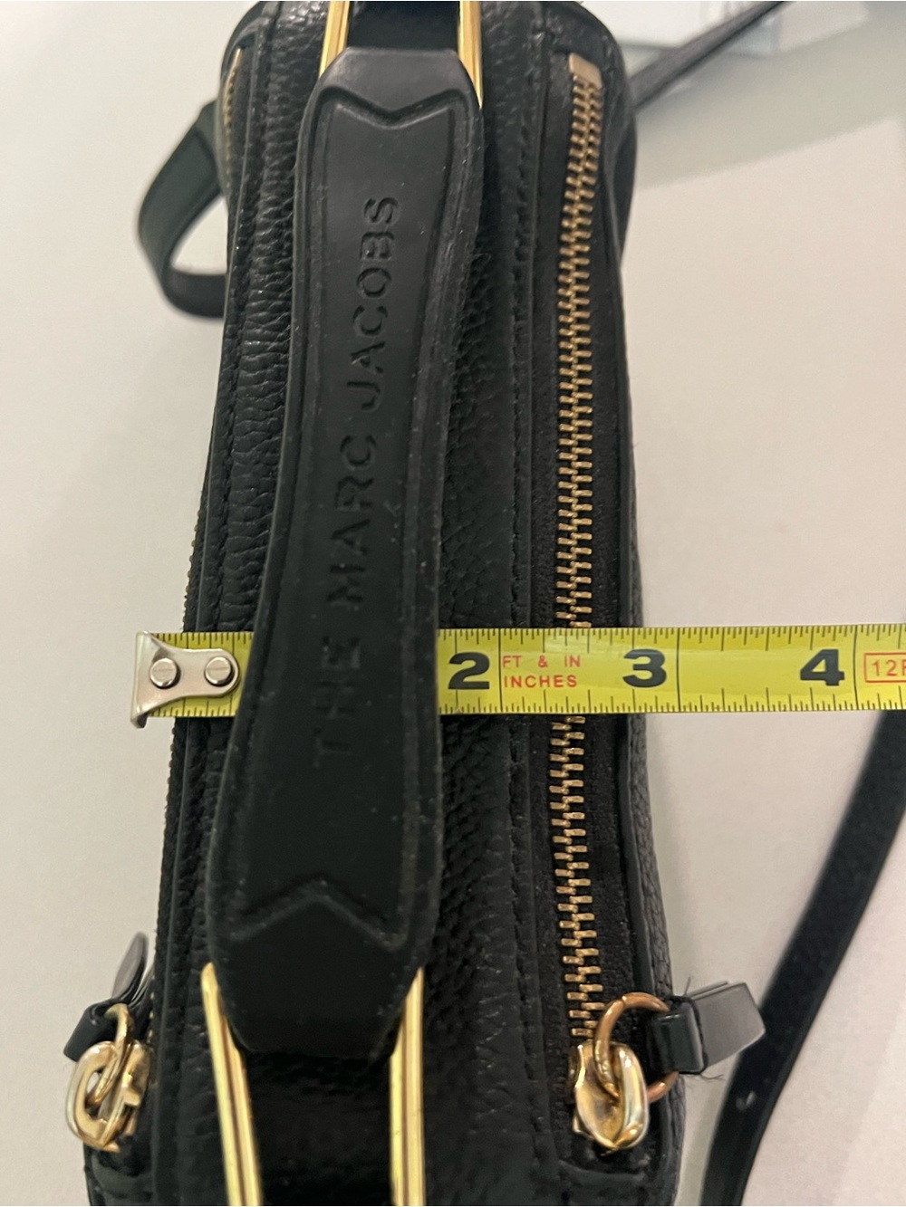 Marc Jacobs Black Pebbled Leather Embossed Logo Crossbody - Picture 7 of 7